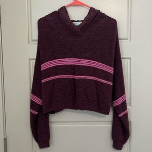 Free people crop hoodie purple and pink